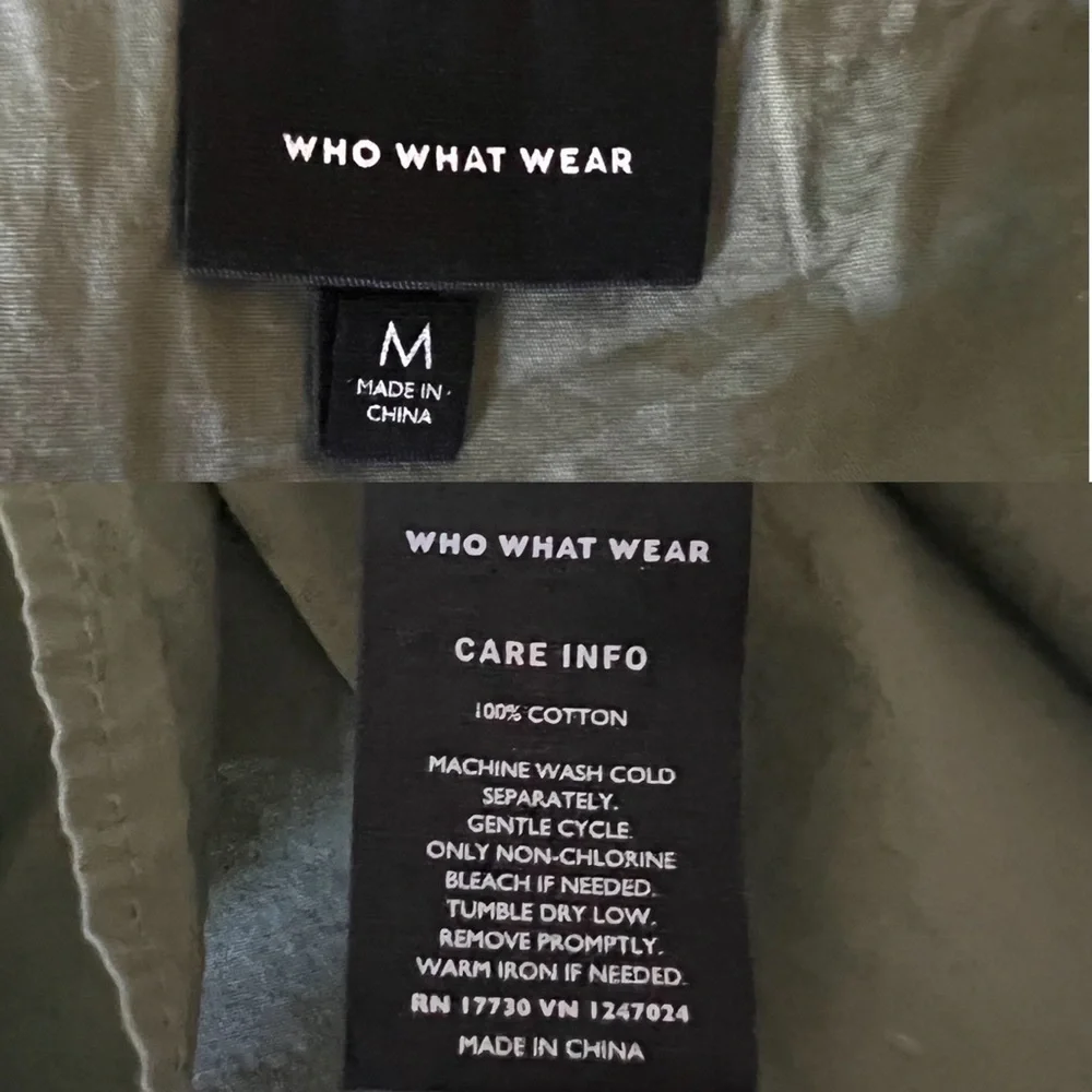 Who What Wear | Womens 100% Cotton Army Green  Button Up Wide Hem Midi Dress | M - Picture 16 of 17